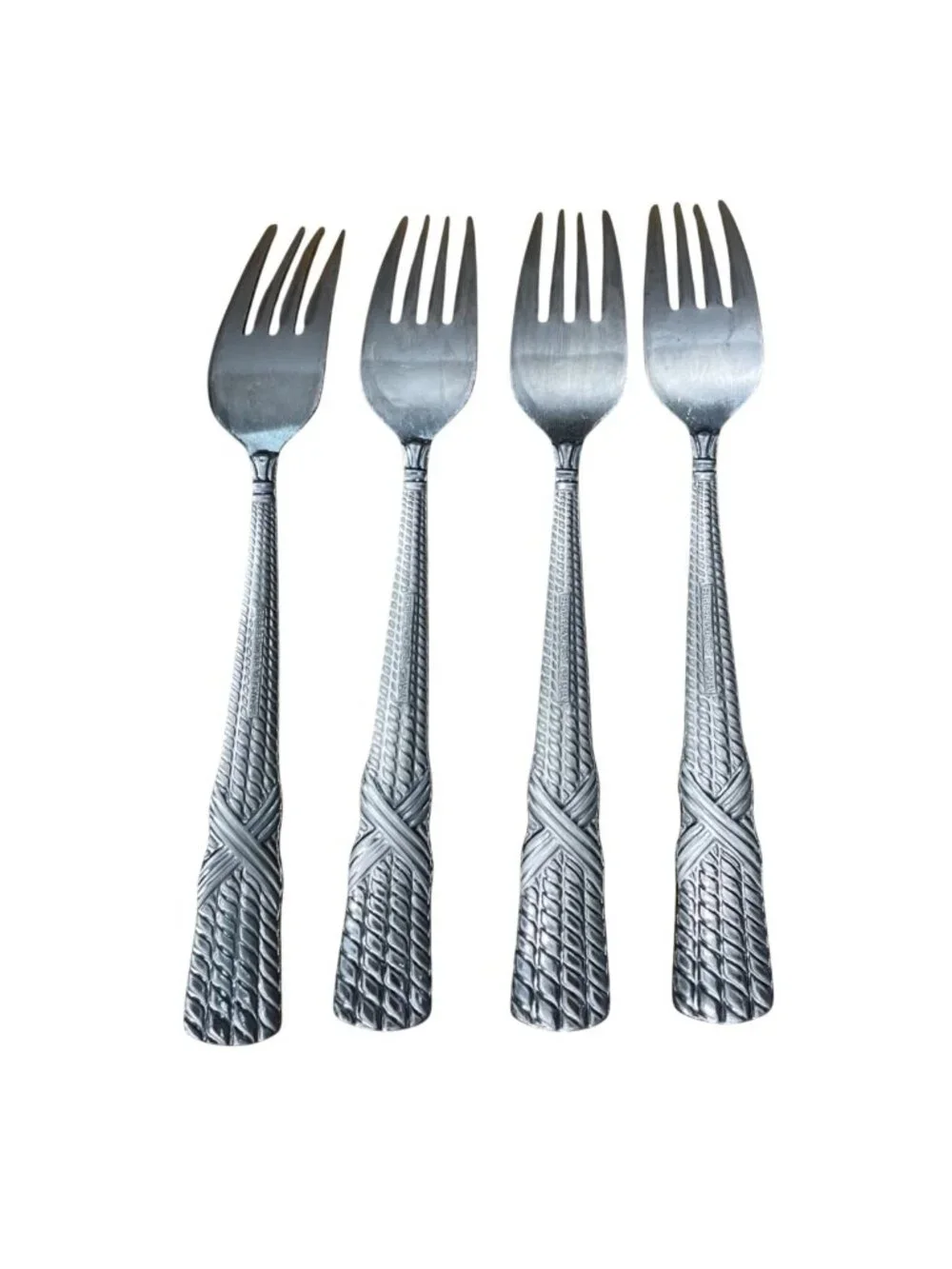Farberware FRW56 Pattern Dinner Forks Set 4 Stainless Flatware Glossy Rope w X